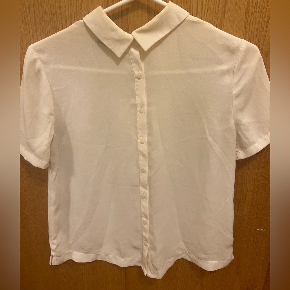 Wednesday Adams Inspired Gothic Collared White Button Up - Picture 7 of 7